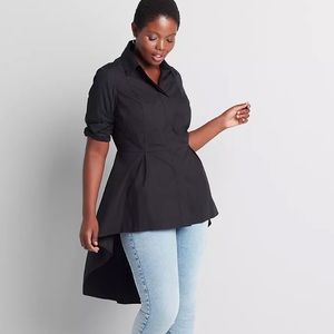 Convertible Sleeve Extreme Peplum Tunic